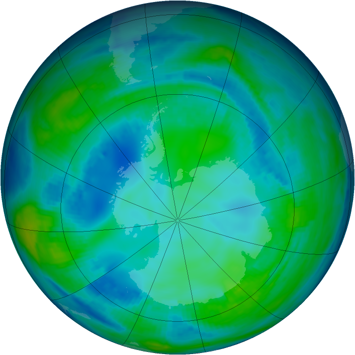 Antarctic ozone map for 07 May 1998